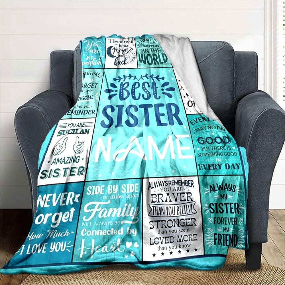 Best Sister Home Customize Your Name Blankets Soft Cozy Lightweight Versatile For All Seasons Perfect For Picnics Sofa Office Bed Living Room And