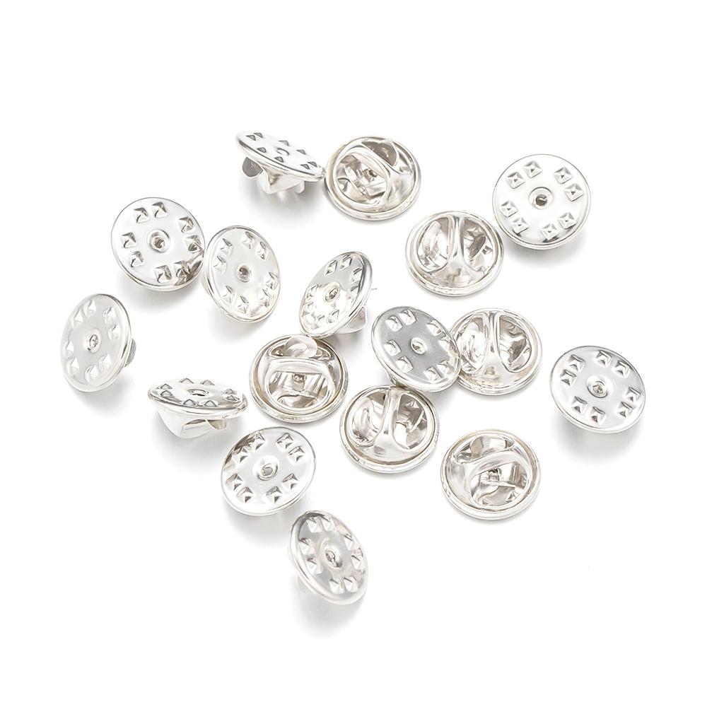 100pc Metal Locking Pin Back Brooch Badge Holder Lapel Base For DIY Jewellery Material Making Supply Craft Accessories Handmade