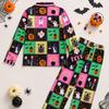 Womens Long Sleeve Pajama Set With Lapel Collar Loose Comfortable Sleepwear Fall Winter Home Wear