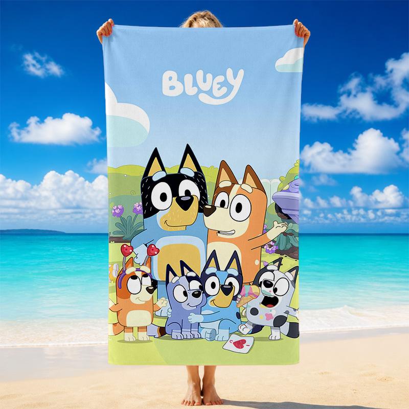 Bluey Quick Dry Microfiber Beach Towel Soft Absorbent Sand Resistant Towel For Beach Pool Travel Summer