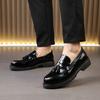 Brand Business Low Heeled Leather Casual Shoes Tassel Loafers Men's Thick Soled Shoes Man Moccasin Handmade Dress Slip On Shoes
