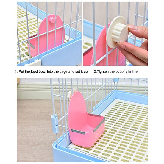 Кормушка Yousheng Anti-falling Anti-bite Edge Большая емкость PP Пластик Подвесная конструкция Миска для кролика Товары для домашних животных