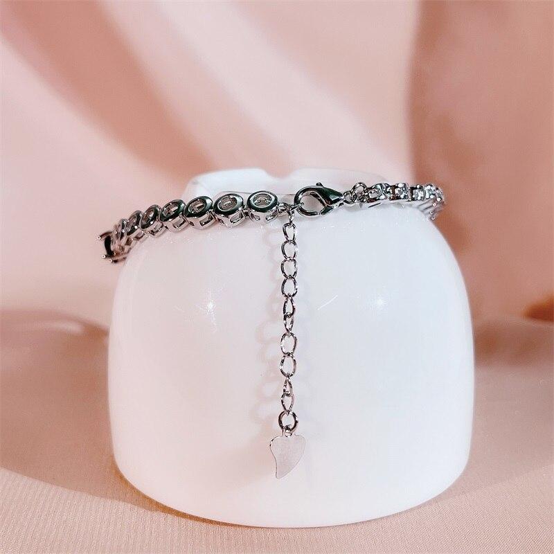 BELLA BOX Новые модные женские браслеты овальной формы с несколькими синими цирконами, женские ювелирные украшения