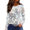 Women's Casual T-shirt 3D Printed Floral Print Round Neck Simple Elegant Long Sleeves Ladies Fashion Pullover Long Sleeves