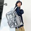 Clear Backpack with Reinforced Stitching Zipper Closure Large Capacity Adjustable Heavy Duty Large PVC Transparent See Through School Bag