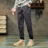 Весенне-осенние галстуки Повседневные брюки для мужчин Осенне-зимние универсальные мужские брюки Свободные спортивные рабочие брюки Повседневные брюки для мужчин Имитация коровьей кожи