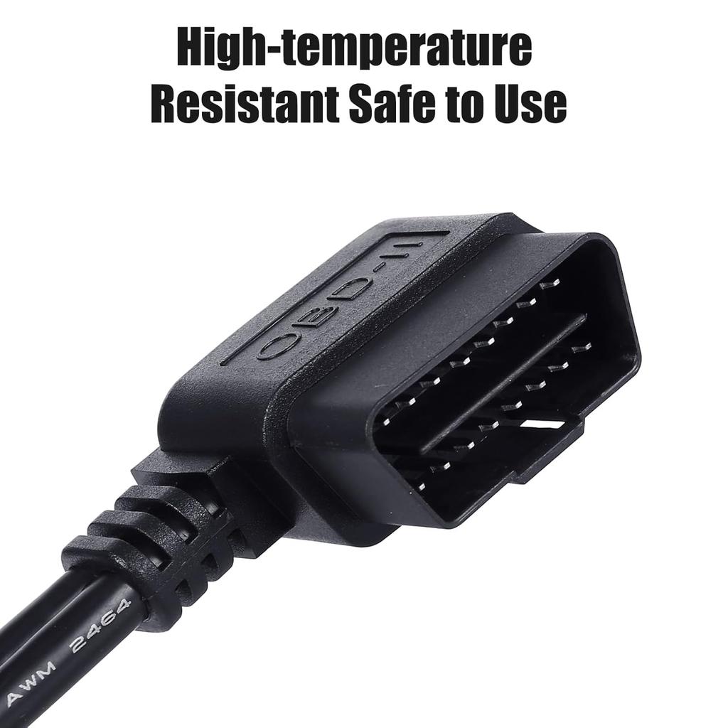 Right Angle OBD2 Splitter Y Cable, 16 Pin 1 Male Splitter To 2 Female Extension Cable 30Cm/12Inch