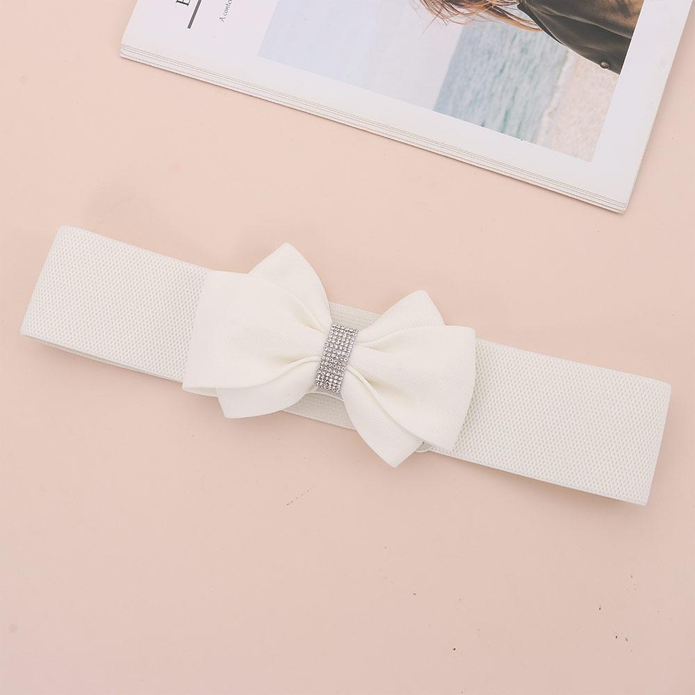 Женский эластичный широкий пояс большого размера, однотонный, с бантом, эластичный пояс-бант для платья, джинсов