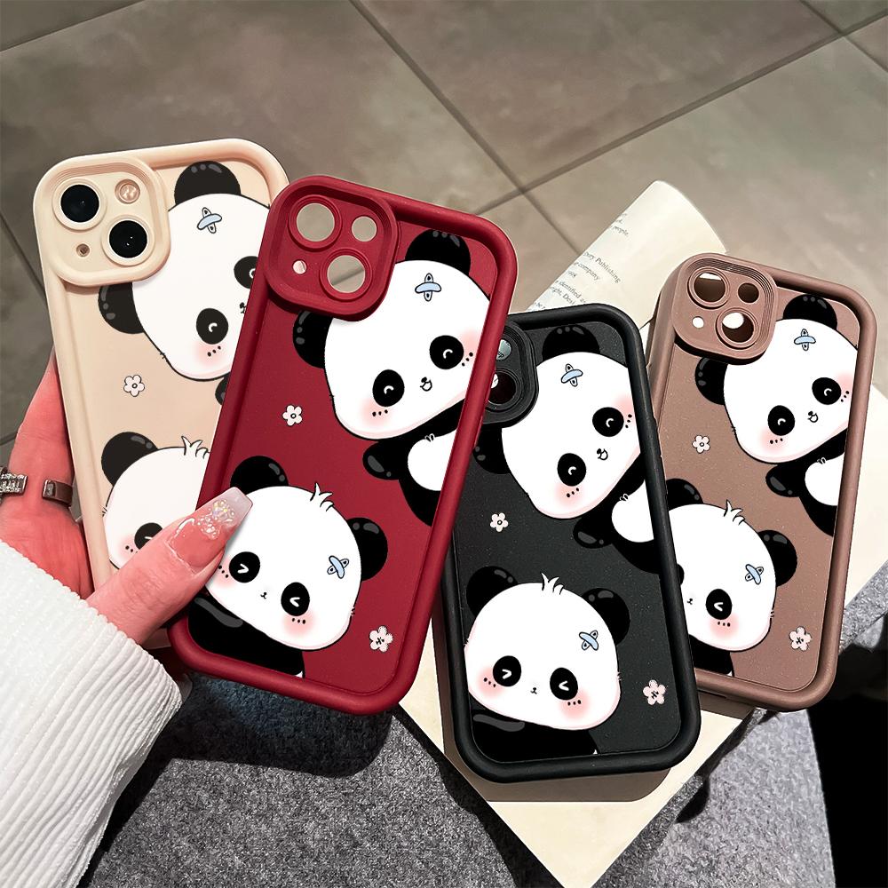 Чехол для телефона с милым рисунком панды для Realme OPPO Reno VIVO Infinix Tecno Oneplus, полное покрытие камеры, противоударный защитный резиновый мягкий чехол