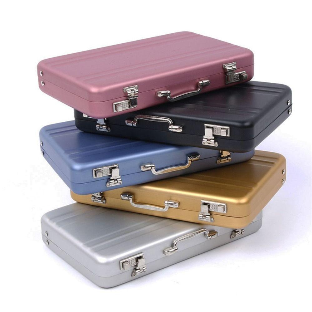 High Quality Aluminum Alloy Mini Suitcase Business Card Box Storage Box Jewelry Case Card Holder