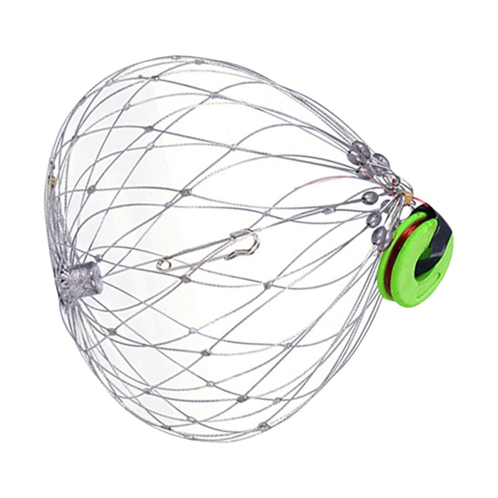 Saltwater Fishing Crab Trap Stainless Steel Cage Adjustable Crab Trap Cage With Auto Deploying Fishing Gear Accessory