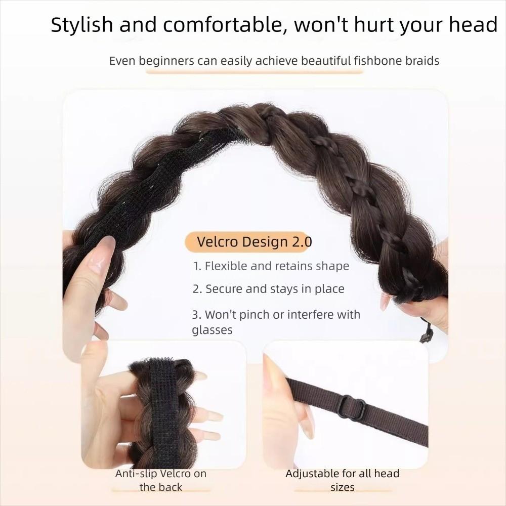 Магнитная плетеная повязка на голову парик головной убор ретро обруч для головы косички рыбий хвост резинки для волос вечеринка