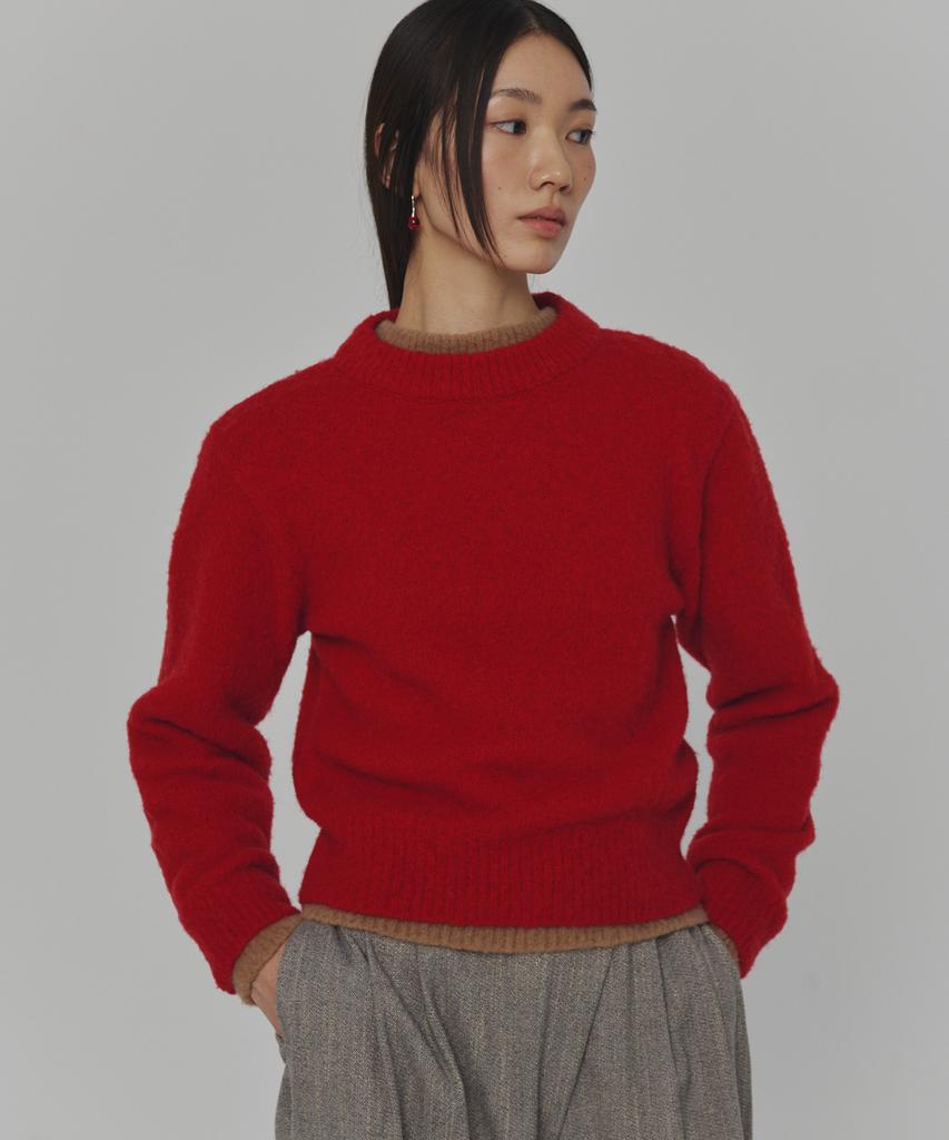 Amomento Fluffy Brushed Knit_Red