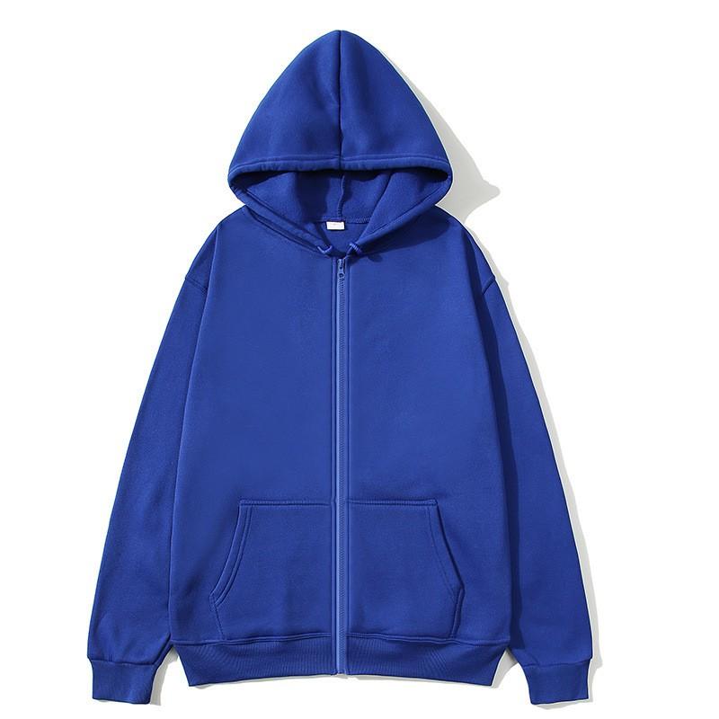 Unisex Hooded Zip-Up Sweatshirt Oversized Casual Pullover Lightweight Cotton Blend Long Sleeve