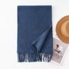 Solid Color Wool Scarf Women's Winter Wool Shawl High End Couple Style Tassel Scarf