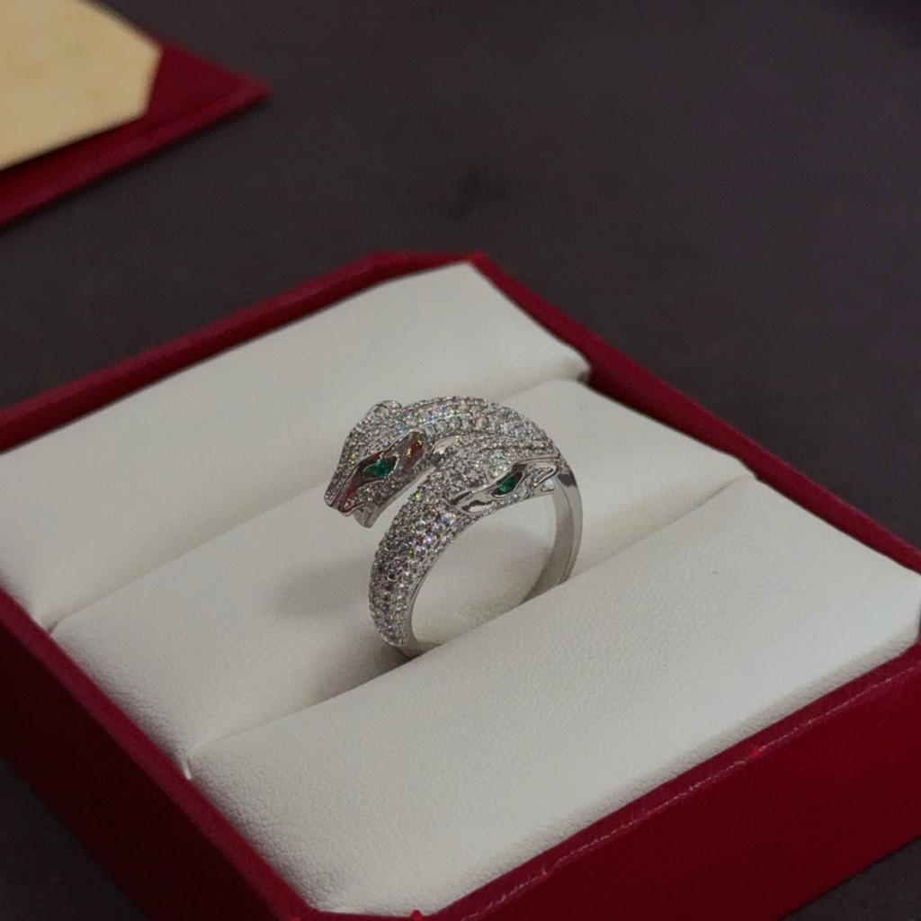 Трехцветное двустороннее кольцо-леопард с бриллиантами для повседневной носки Изысканное мастерство для мужчин и женщин Подарки для мужчин и женщин Подарок на день рождения