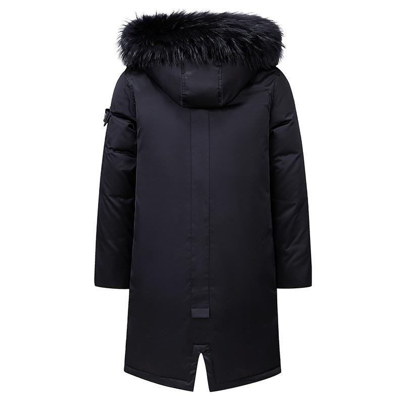 New Winter Thick Men's Down Jacket Pure Color Detachable Fur Collar Casual White Duck Down Jacket