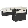 9-piece Garden Sofa Set with Black Poly Rattan Cushions, 2-seater Garden Sofa with Storage & Cushions 3357040