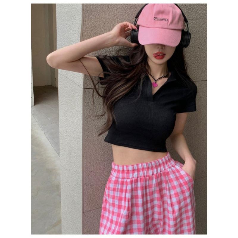 Футболка с открытыми плечами Pure Wind, женская летняя облегающая футболка Spice Girl Crop Slimming Design Top