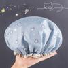 Waterproof Bath Hat Women Shower Cap Elastic Reusable Bath Hat Bathroom Double Layers Hair Cover Women Bathroom Accessories