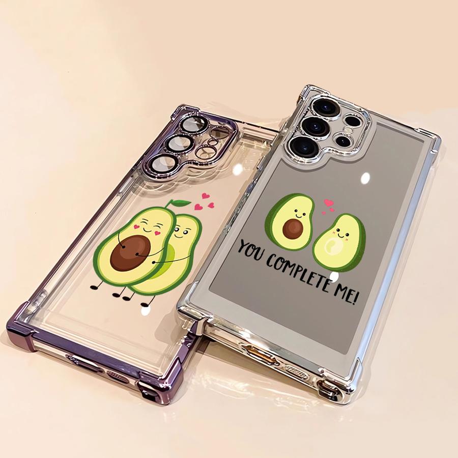 Soft Cover Phone Case for Samsung Galaxy S23 s24ultra S20 FE S22 Ultra S25 Plus s24fe S25 Ultra S21FE S24 Couple Avocado