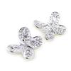 [E9201] - Silver Earrings 'Butterflies of Charm' White