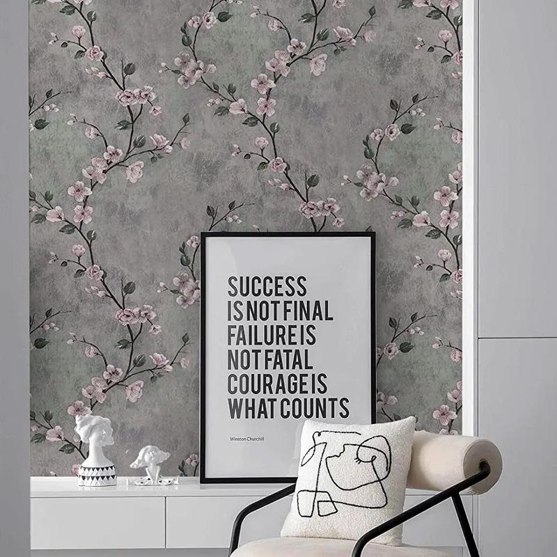 3M/5M/10M Виниловая пленка Самоклеящиеся Цветочные обои Съемный ПВХ Винтажный 3D-принт