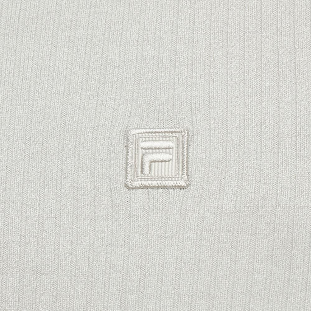 Fila Серия Милано Простой Модный Классический Универсальный Мягкий Удобный Теплый С длинным рукавом Приталенный Вязаный свитер Женские топы Светло-серый Кремовый F11W545403FIV