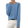 Women's Autumn And Winter Fashion Long-sleeved Basic Crew-neck Loose Pullover Sweater Top