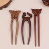 Wooden Hair Stick U-Shaped Hair Fork Cat Butterfly Chinese Style  Hairpin Headwear Girl Hair Accessories