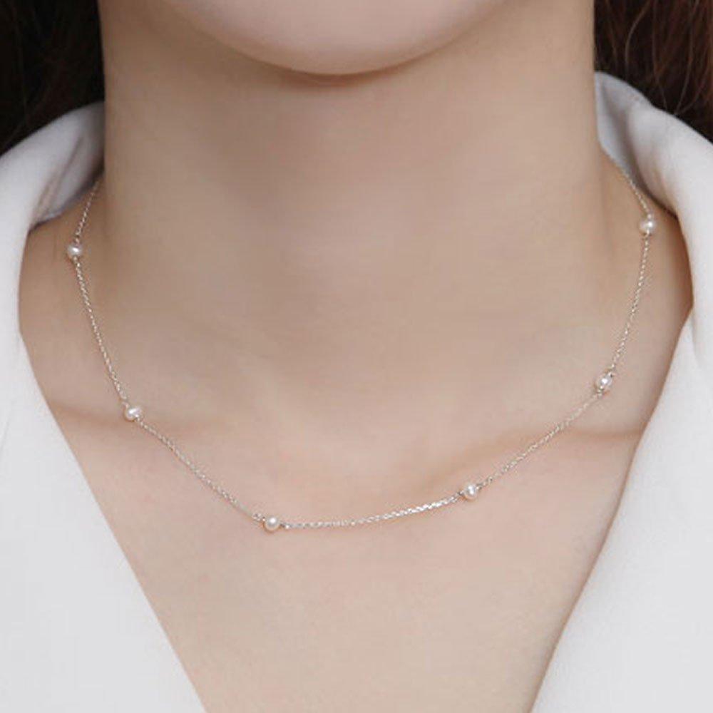 92.5 Silver Basic Freshwater Pearl Necklace (Choose 1 of 2)
