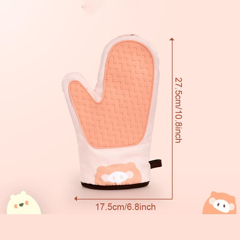Перчатки для духовки с принтом животных Catoon, термостойкие перчатки для готовки, мягкие хлопковые перчатки для духовки, для приготовления пищи на гриле