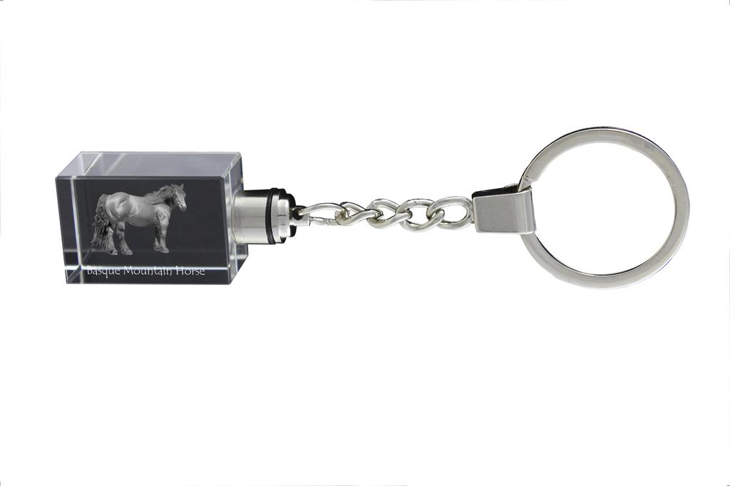 Basque Mountain Horse - Crystal Pendant with Photo of a Horse, Illuminated Pendant, Unique Gift by Art-Dog Brand