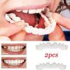 New 1 Set Snap On False Teeth Upper Lower Dental Veneers Dentures Fake Tooth Cover