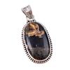 Natural Black Copper Turquoise 925 Solid Sterling Silver Gift Pendant 1.50" O4P17