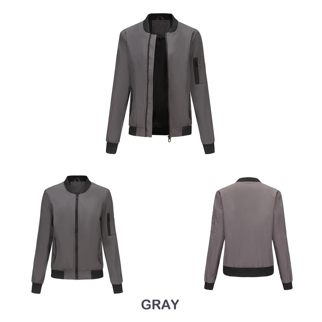 Женская куртка-бомбер с длинными рукавами, бейсбольный воротник, тонкая свободная верхняя одежда, летные куртки на молнии, весенне-осеннее пальто