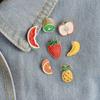 Oil-dripping Cartoon Fruit Brooch Cute Enamel Strawberry Orange Pineapple Watermelon Kiwifruit Shape Hat Bag Clothing Lapel Pin Fashion Jewelry Gift