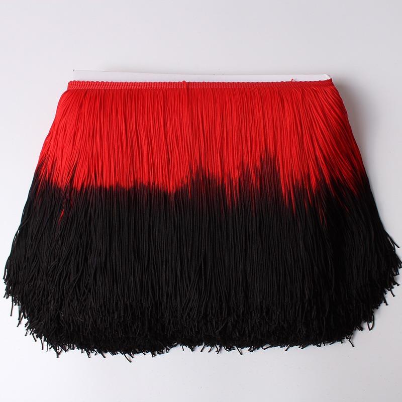 20Cm Gradual Change Color Nylon Row Beard Latin Dance Fringe Clothing Accessories Shape Vertical Row Beard Fringe Lace