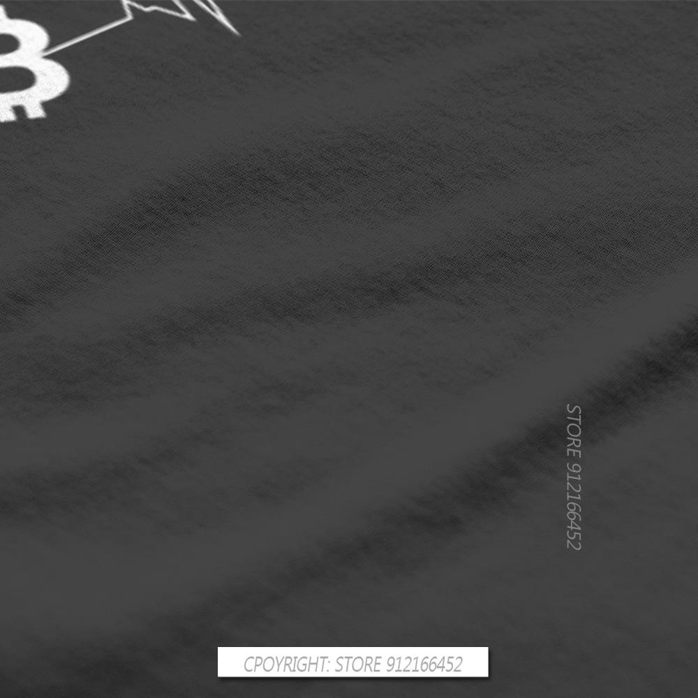 Bitcoin Знак Искусство Сатоши Накамото Сердцебиение Футболка Мужская Одежда Харадзюку Мода Футболка с Принтом