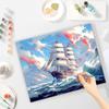 Рамка для рисования лодки по номерам для взрослых, наборы для начинающих, раскраска по номерам, поделки своими руками, ручная работа для украшения дома, 40x50 см