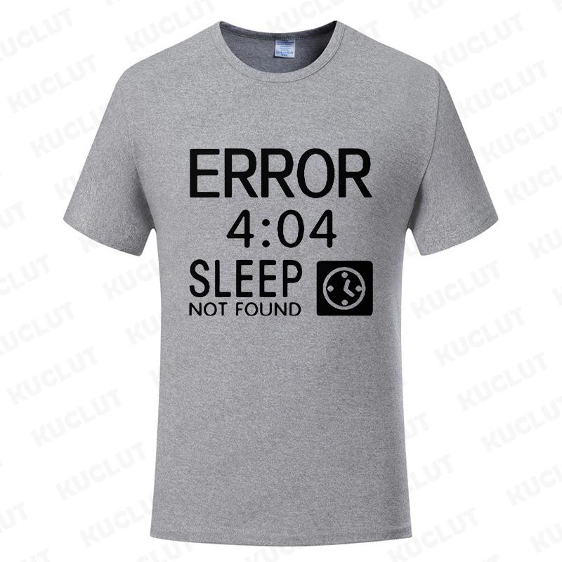 Artistic Computer 404 Error Not Found T Shirt Funny Birthday Gifts for Men Coder Geek Programmer T-shirt Summer Casual Tee Tops