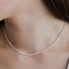 (92.5 Silver) Crystal Mirror Ball Necklace Nz2412 Silver