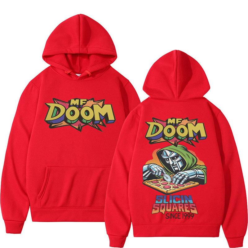 Rapper MF DOOM Hoodie Comic Vintage Style Hip Hop Graphic Hoodies Men Women Fashion Casual Fleece Sweatshirt Harajuku Streetwear