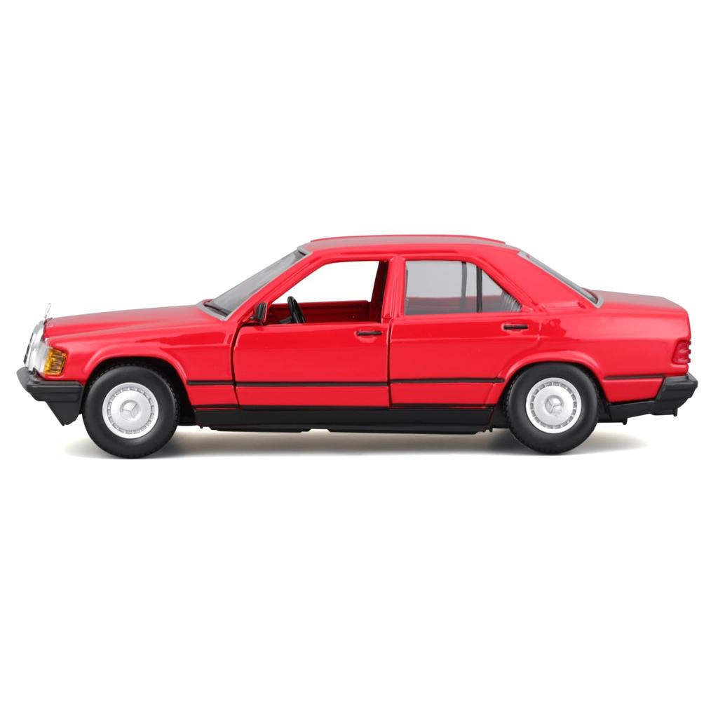 Bburago 1/25 Scale Mercedes-Benz 190E 2.6 1987 Red Diecast Model Car (Finished Model) 18-21103 RD