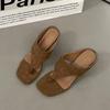 Модные женские шлепанцы с перемычкой для пальца, туфли на высоком каблуке, дизайнерские женские шлепанцы, модные летние сандалии 2025, трендовые брендовые туфли-лодочки Mujer Zapatos