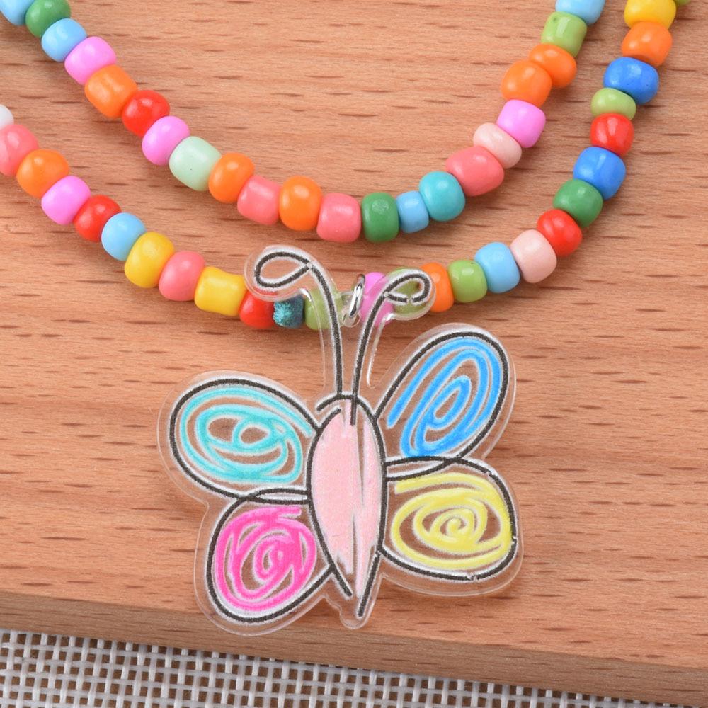 Двойное ожерелье с подвеской из смоляного цветка, женское бохо-цветное ожерелье с бусинами