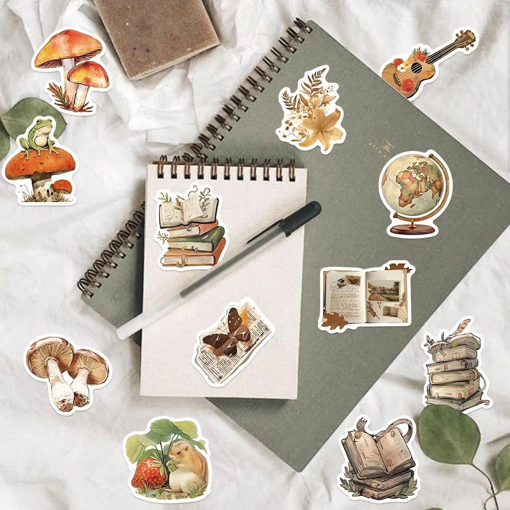 50PCS Creative Fairy Tale Animal Book Illustrations Fairy Tales Stickers Guitar Cartoon Wall Luggage Decals Classic Stickers