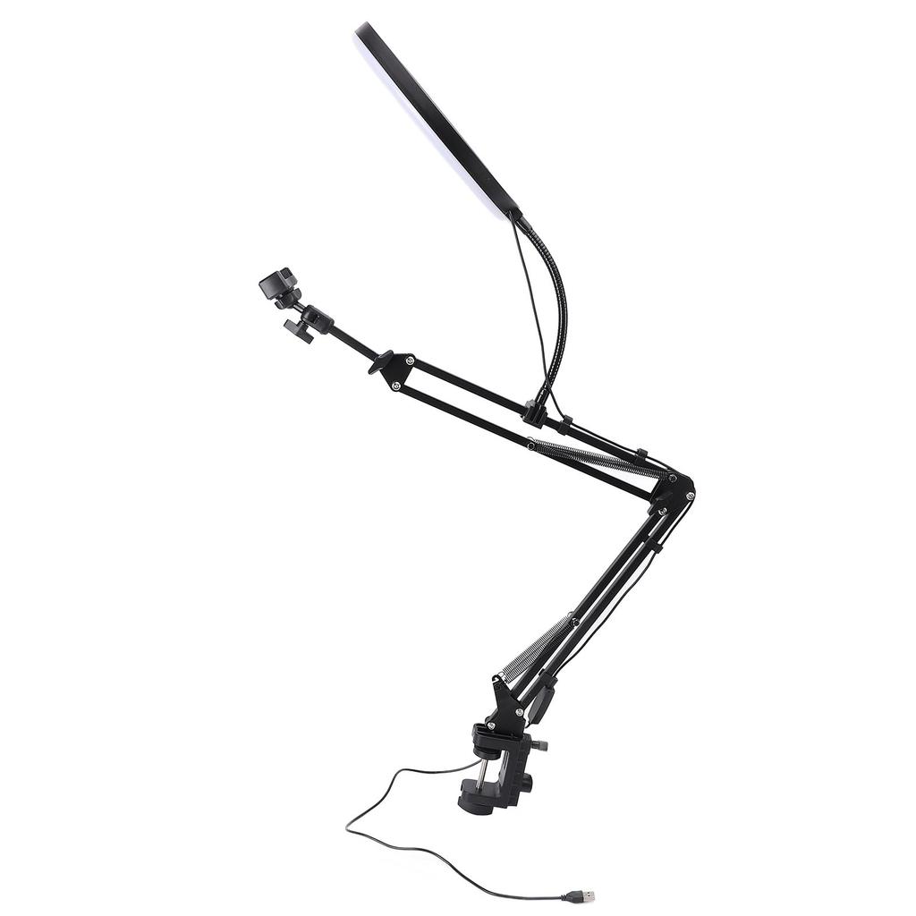 Кольцевой светильник с зажимом, накладной, с держателем для телефона, максимальная толщина зажима 4,5 см для настольного Li