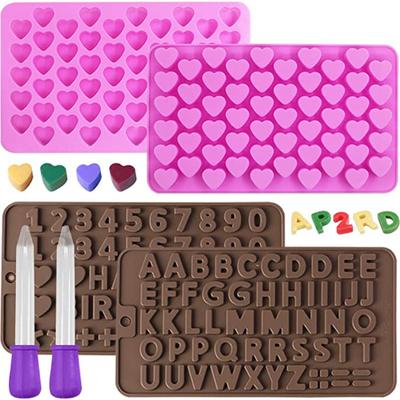 Многосекционная силиконовая форма для шоколада в форме сердца, цифровая буква, конфета, печенье, желе, инструмент для выпечки, изготовление форм для украшения торта, поднос для льда, подарки