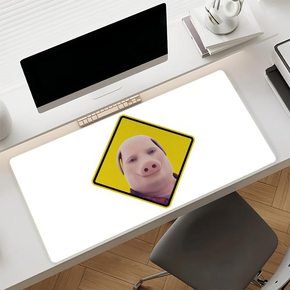 J-John Pork Funny Mouse Pad Non-slip Locking Edge DeskMat PC Laptop Accessories Rubber Office Keyboard Large Game